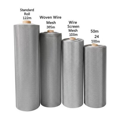 Standard Roll 122m 305m 50m 100m Woven Wire Mesh Screen Mesh Size 10 24 Mesh Separation Used in Screening and Separation