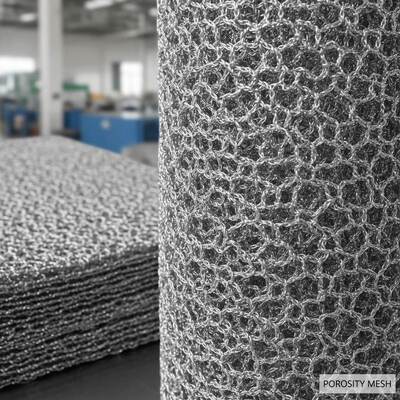 Porosità Dal 40 al 90% della rete lavorata a maglia con forma irregolare del foro utilizzata nelle cartucce filtranti e nelle barriere protettive