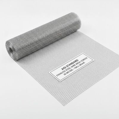 AISI Standard Stainless Steel Wire Mesh Screen 30 metri di lunghezza Twill Weave Technique Ideale per lo screening e la separazione