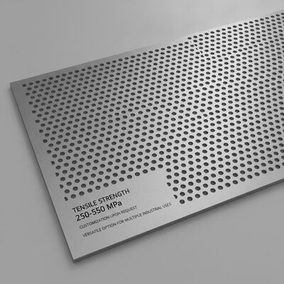 Pannello in metallo perforato con resistenza a trazione da 250 a 550 MPa Personalizzazione su richiesta e opzione versatile per molteplici usi industriali