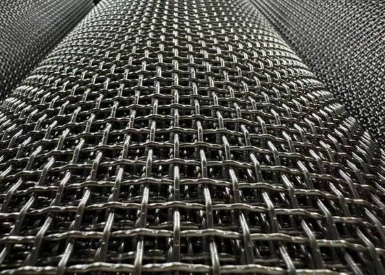 Schermo a maglia in acciaio inossidabile pre-crimpato con aperture quadrate per applicazioni industriali e architettoniche ad uso pesante